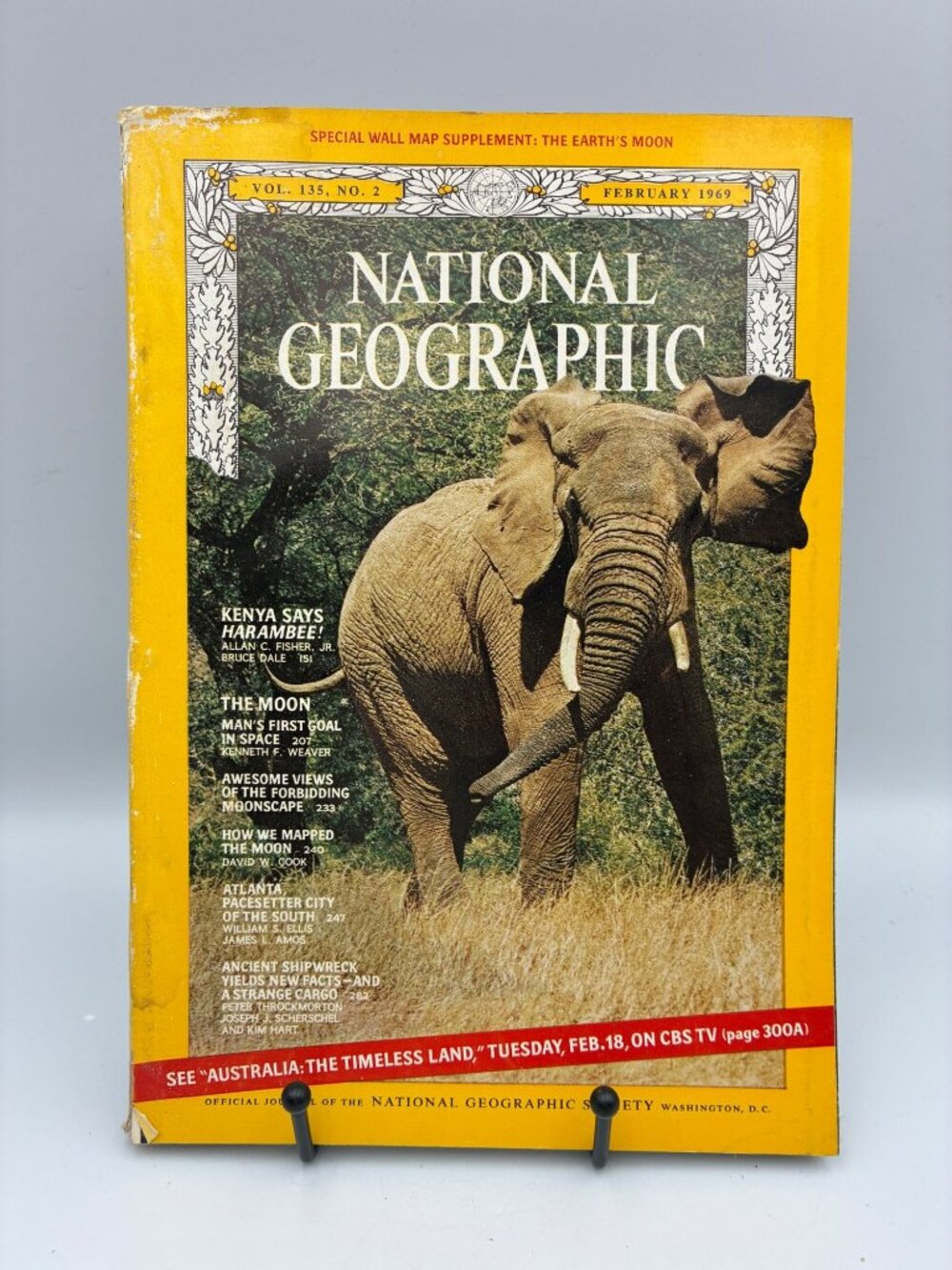 National Geographic February 1969 Vol. 135 No. 2 Special Wall Map Supplement
